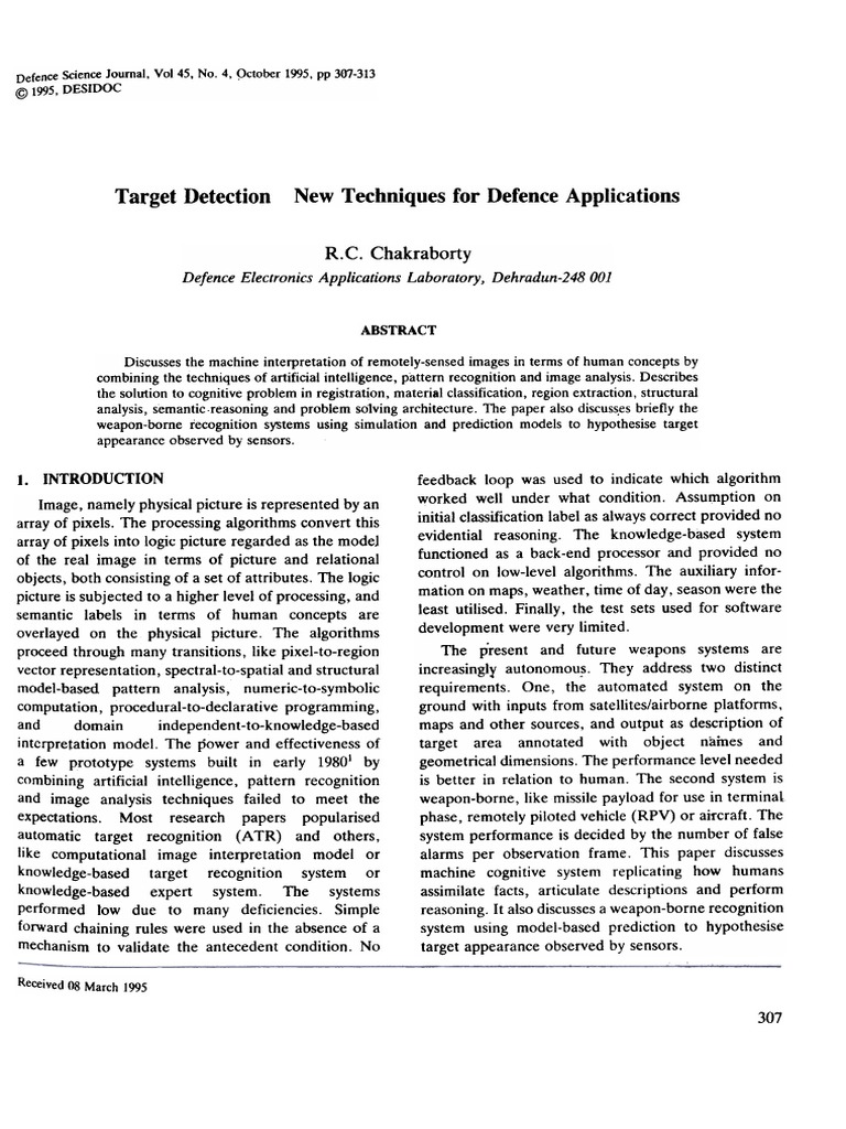 Target Detection Techniques in Defence | PDF | Artificial Intelligence ...