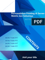 Solusi Permasalahan Printing di Server Matrix