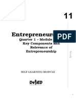 Entrepreneurship: Quarter 1 - Module 1: Key Components and Relevance of Entrepreneurship