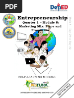 Entrepreneurship: Quarter 1 - Module 8: Marketing Mix: Place and Promotion