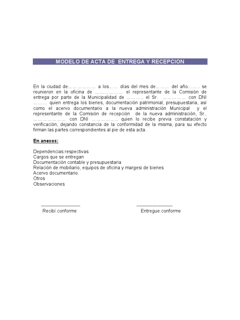 Carta De Entrega Recepcion De Equipos  Soalan w