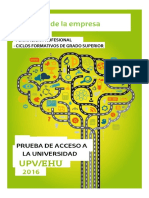 Examen EAU Selectividad Economía de La Empresa de El País Vasco 2016