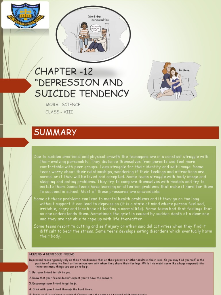 Moral Science Class 8 Chapter 12 | PDF | Adolescence | Major Depressive ...