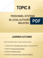 Topic 8: Personnel Systems in Local Authorities in Malaysia