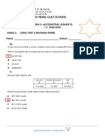 GRADE 9 Accounting Long Test 2 Revision