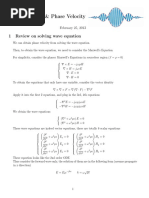 Phase Group Velocity