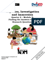 Inquiries, Investigation and Immersion: Quarter 2 - Module 5: Finding The Answers To The Research Questions