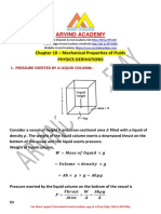 Arvind Academy: Chapter 10 - Mechanical Properties of Fluids Physics Derivations