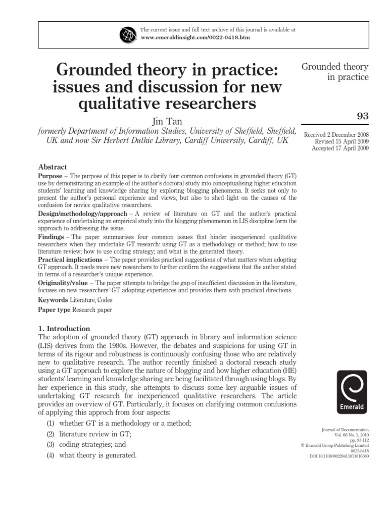 Practical Considerations In Grounded Theory Research Pdf Pdf