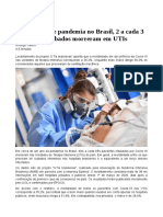 2021 03 01 -2 a Cada 3 Pacientes Intubados Morreram Em UTIs