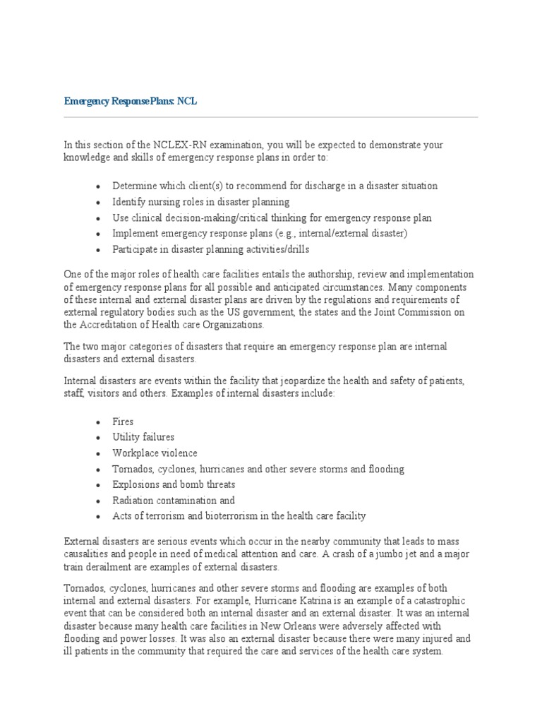 Emergency Response Plans PDF Bioterrorism Emergency