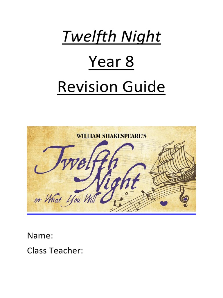 Year 8 Revision Guide Twelfth Night | PDF | Twelfth Night