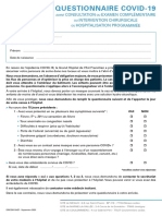 Questionnaire COVID-19 - Avant Consultation, Hospitalisation Programmée GHEF V3