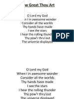 How Great Thou Art - Words