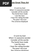 How Great Thou Art - Words