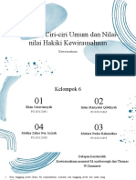 Materi Karakter, Ciri-Ciri Umum Dan Nilai-Nilai Hakiki Kewirausahaan - PPT KWU KEL 6 - 1D4B