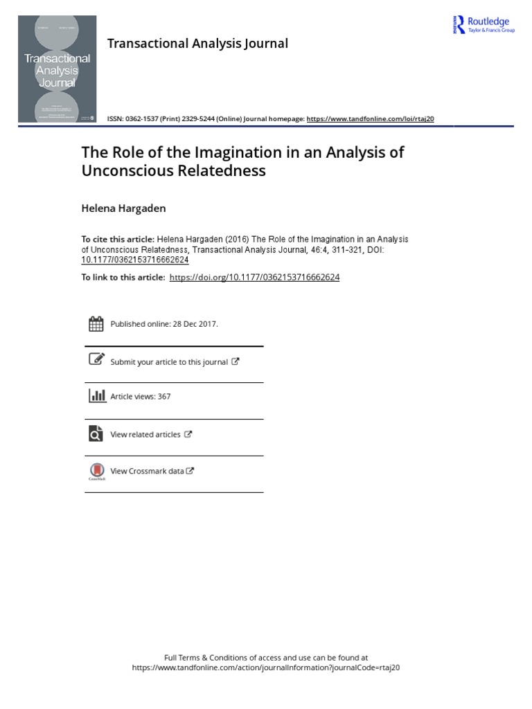 The Role Of The Imagination In An Analysis Of Unconscious Relatedness