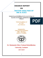 Comparative Analysis of Sbi & Icici: Research Report ON