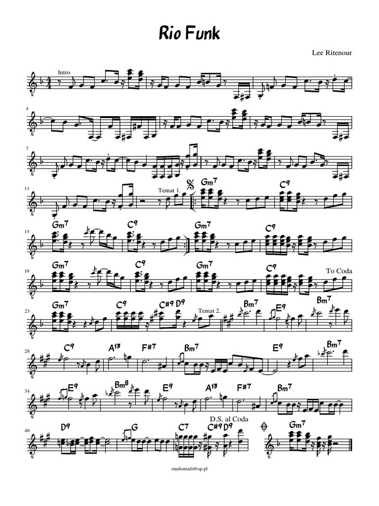 Lee Ritenour's Rio Funk Chords | PDF