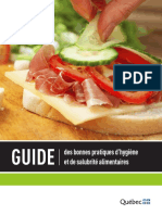 Guide Des Bonnes Pratiques D'hygiène Et de Salubrité Alimentaires