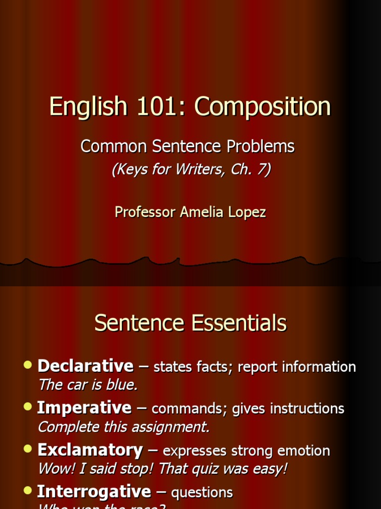 English Common Sentence Problems | PDF | Language Arts & Discipline