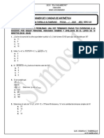 Examen de V Unidad de Aritmética