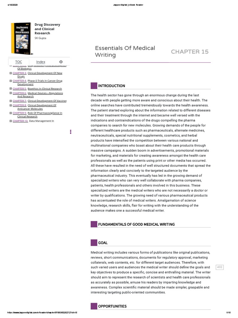 Essentials of Medical Writing: Drug Discovery and Clinical Research ...