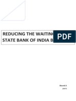 Reducing The Waiting Time in State Bank of India Branches: Bharath R 20454