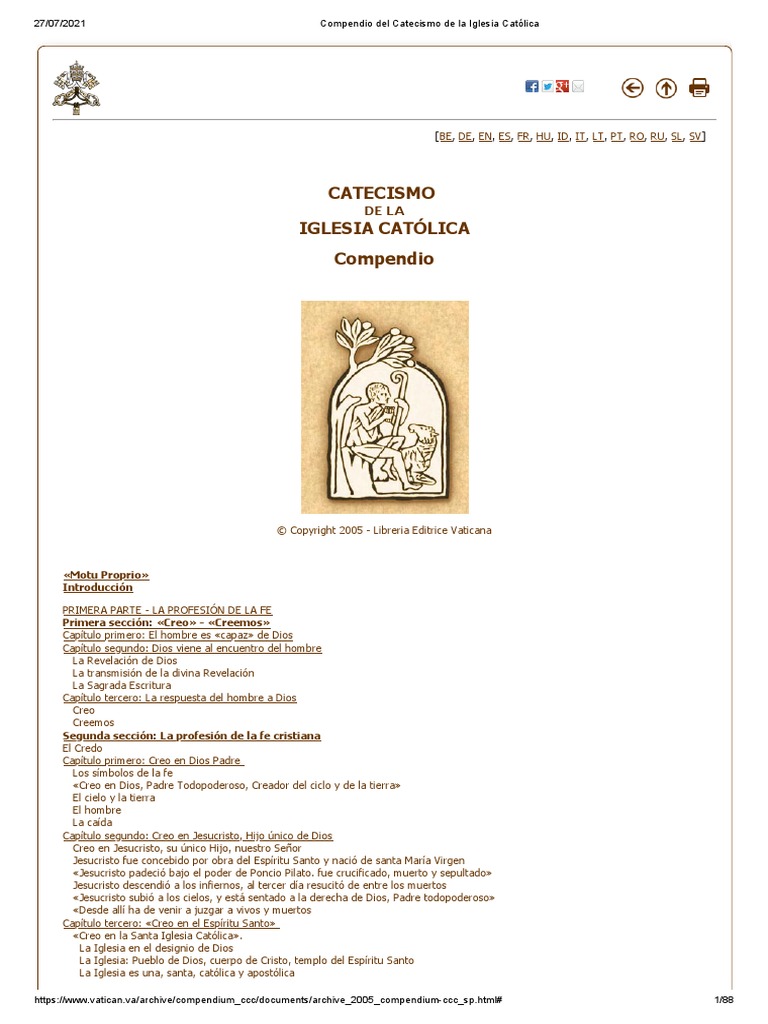 Compendio Del Catecismo de La Iglesia Católica | PDF | Iglesia Católica ...