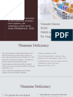 Thiamine Deficiency: Amanda Nations Etsu NRSE 6400-911 Dr. Ferguson