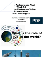 ICT 7 - Performance Task Week 7-8 Advance Features of Slide Presentation (PPT Making) ICT