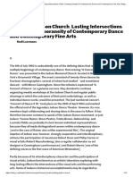 Revisiting Judson Church - Lasting Intersections of The Contemporaneity of Contemporary Dance and Contemporary Fine Arts