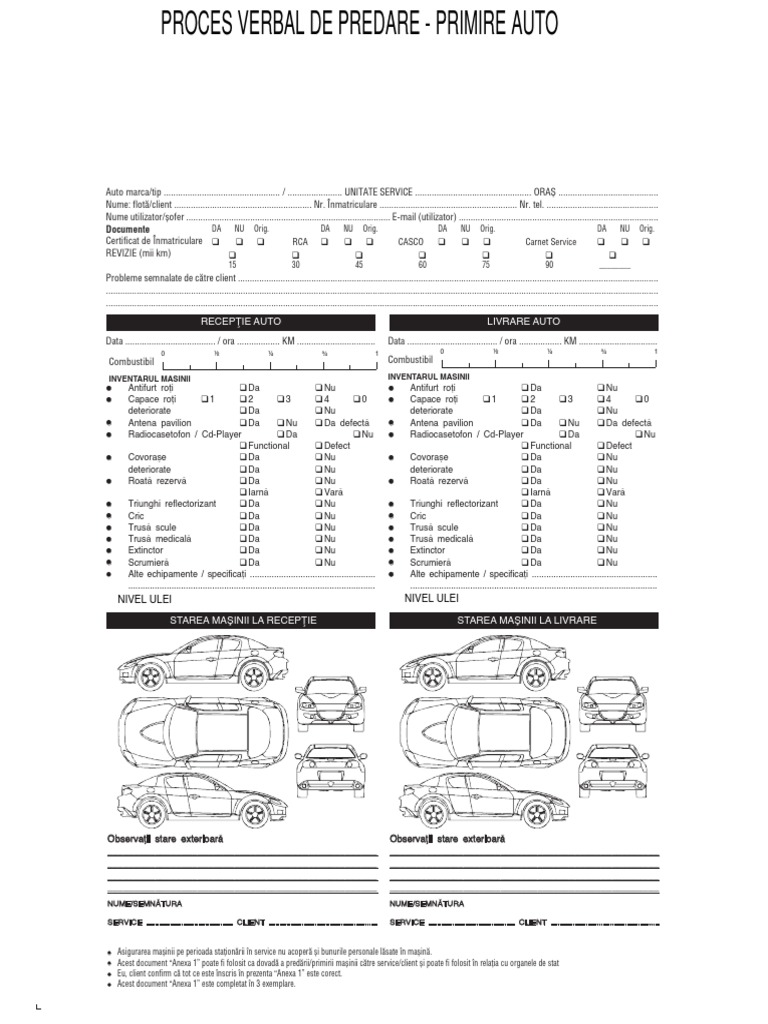 Primire Predare Auto !!! Editat | PDF