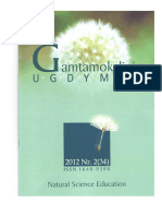 GAMTAMOKSLINIS UGDYMAS/NATURAL SCIENCE EDUCATION, Vol. 9, No. 2, 2012