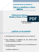 TEORÍA Bioética y Etica Médica DR Mendoza Clase Inagural