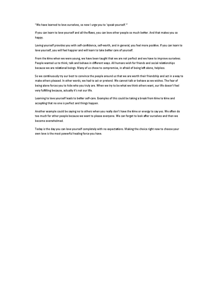 We Have Learned To Love Ourselves PDF