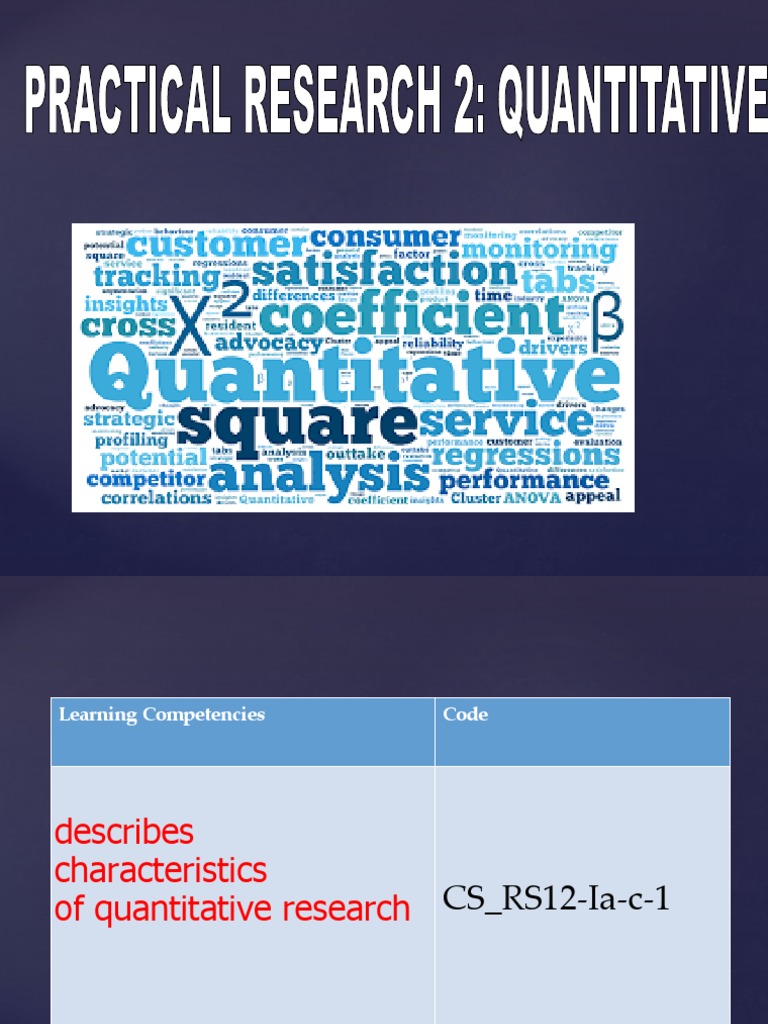 Characteristics of Quantitative Research | PDF | Statistics | Data
