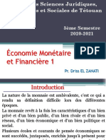 Economie Monetaire Et Financiere S3 2020 2021 Pr ZANATI Seance 1 2