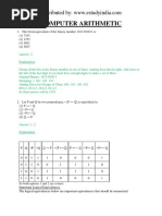 Computer Arithmetic: 1. The Octal Equivalent of The Binary Number 1011101011 Is: (1) 7353 (2) 1353 (3) 5651 (4) 5657