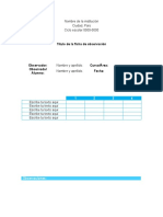 Formato de Ficha de Observación