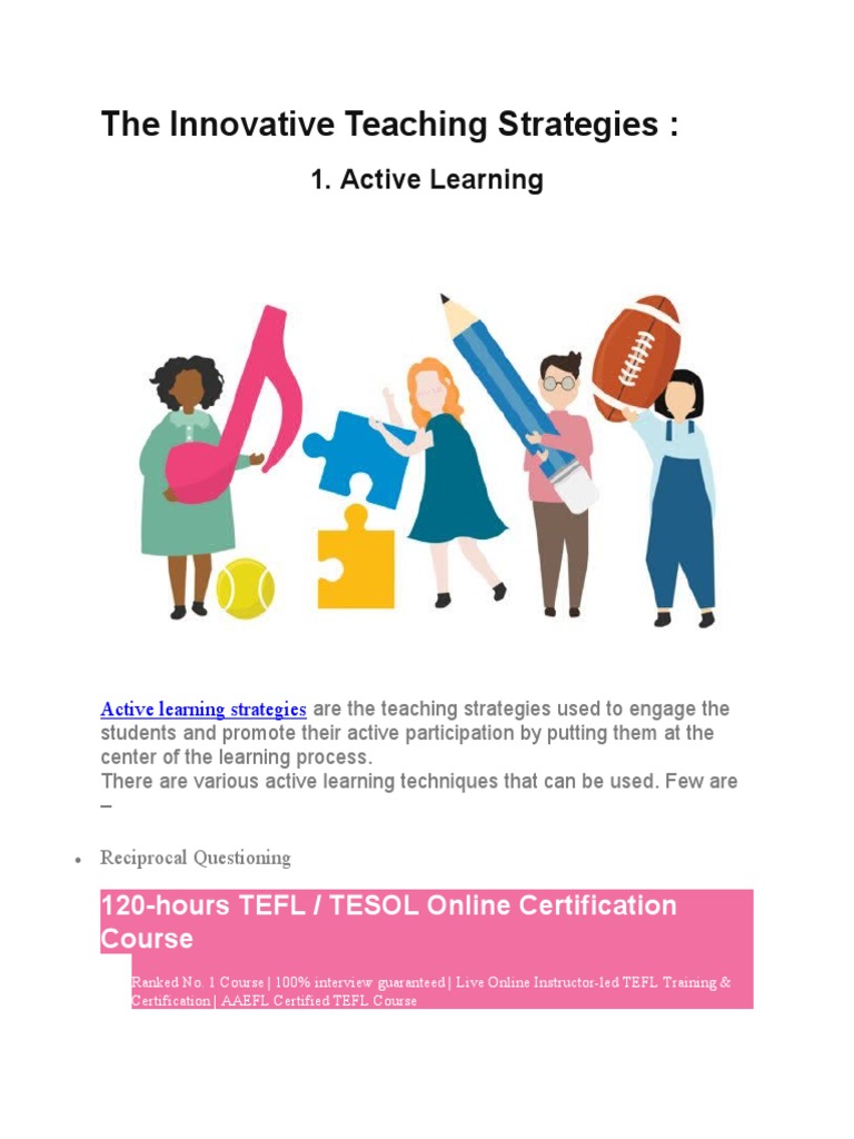 Innovative Teaching Strategies Guide | PDF | Teachers | Learning