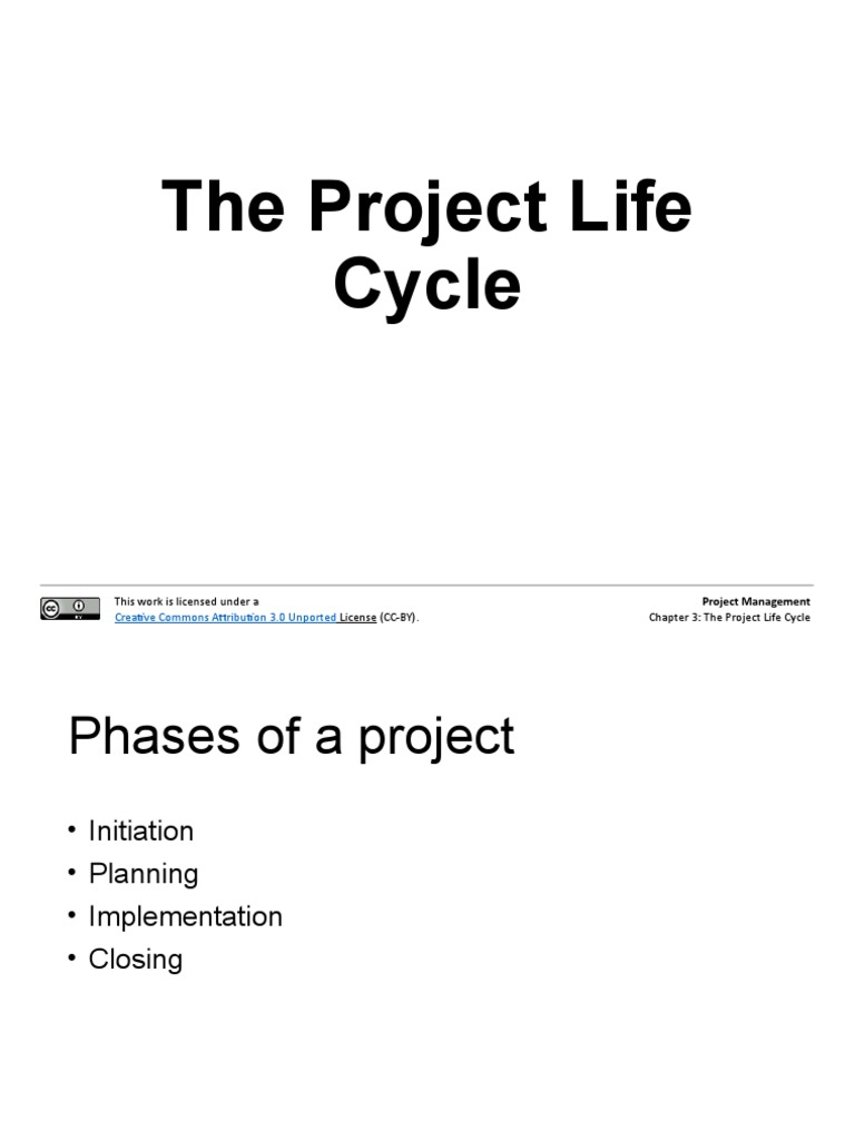 This Work Is Licensed Under A License (CC-BY) - Chapter 3: The Project ...