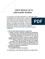 Herbert Simon Et La Rationalité Limitée
