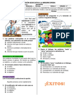 EXAMEN Grado 4° LOS ADVERBIOS