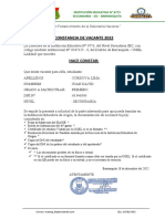 Constancia de Vacante 2022