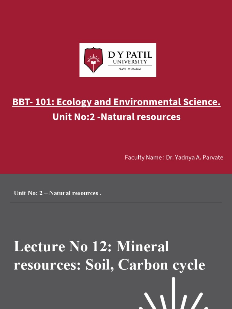 BMI 301 Unit 2, Lec 12 | PDF | Soil | Carbon Cycle