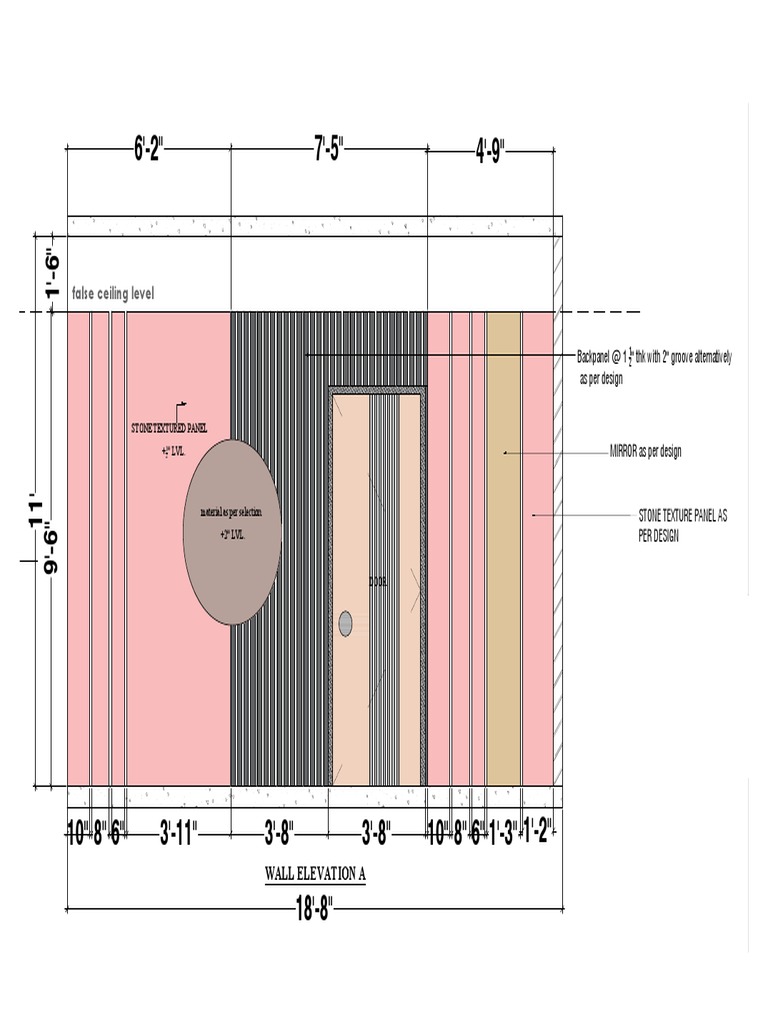 False Ceiling Level: Wall Elevation A | PDF