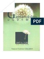 GAMTAMOKSLINIS UGDYMAS/NATURAL SCIENCE EDUCATION, Vol. 4, No. 3, 2007