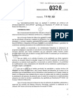 0320-22 CGE Adhiere a Resolución Nº 416-22 CFE -Recomendaciones Para El Manejo y Control de COVID-19 en Establecimientos Educativos