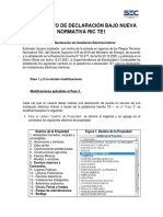 Declaración TE1-TE3 cambios normativa RIC